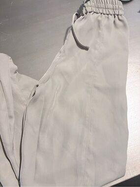 Zara Light Gray Elastic Drawstring Joggers